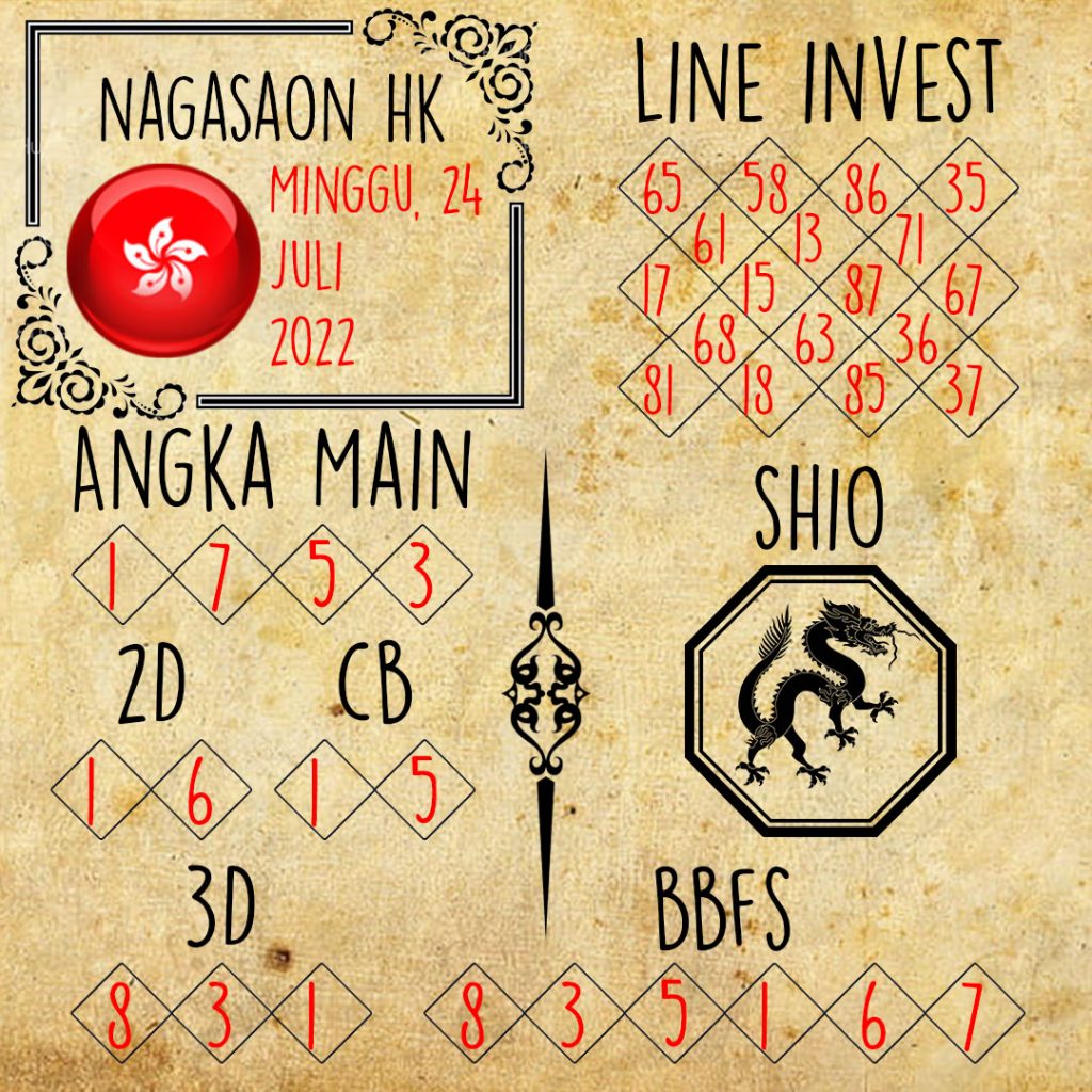 Prediksi HK Nagasaon Minggu 24 Juli 2022