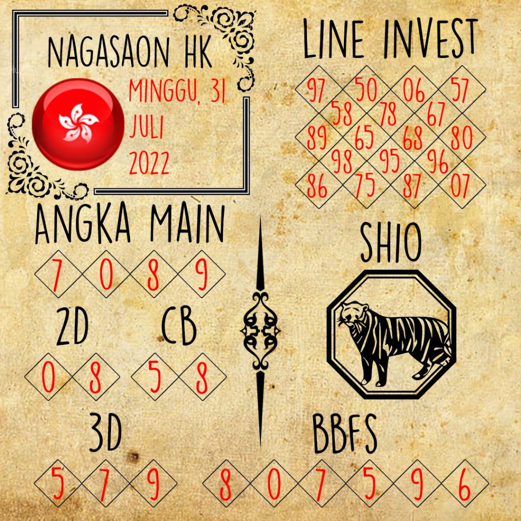 Prediksi HK Nagasaon Minggu 31 Juli 2022
